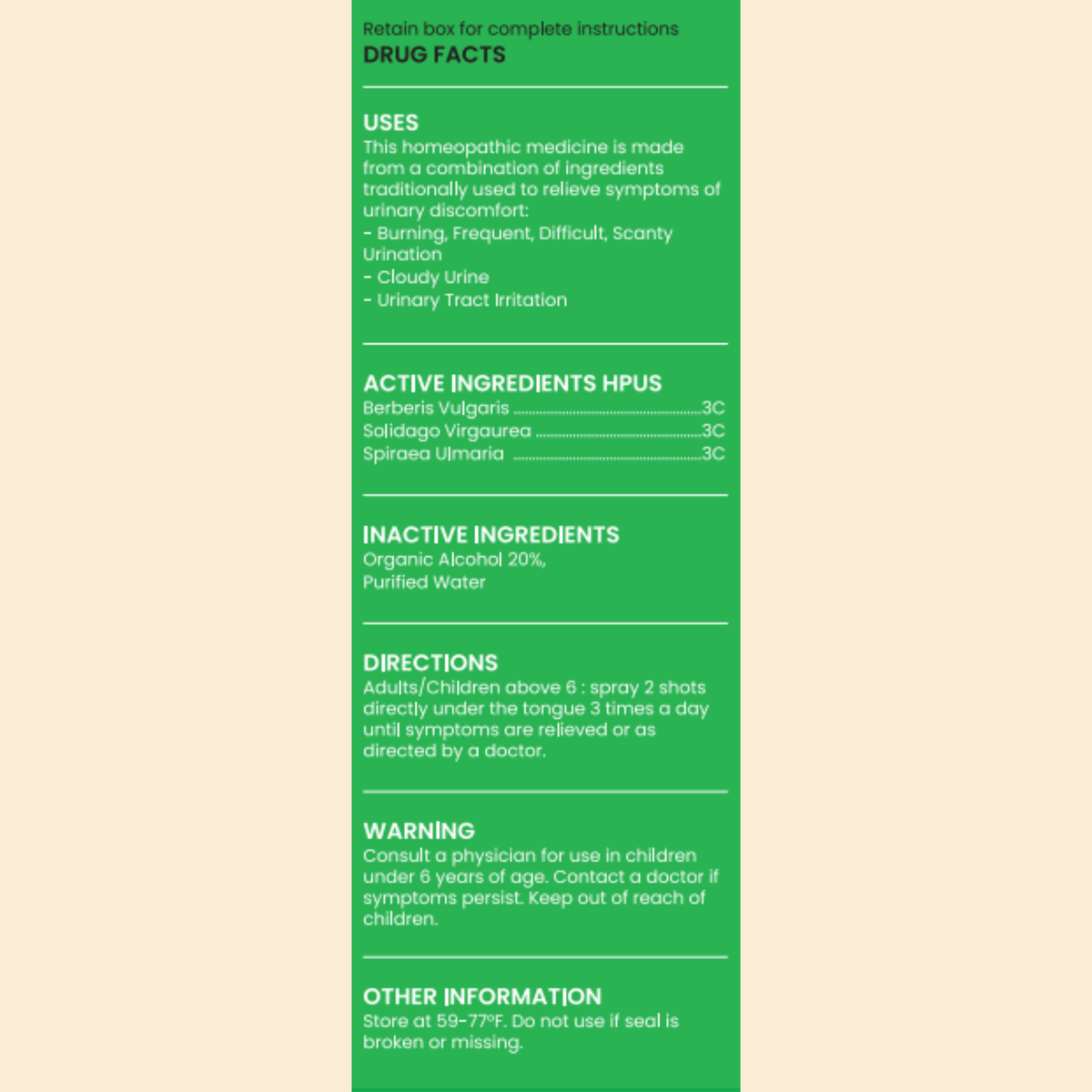 Urinary Comfort – Homeopathic Spray for Urinary Discomfort